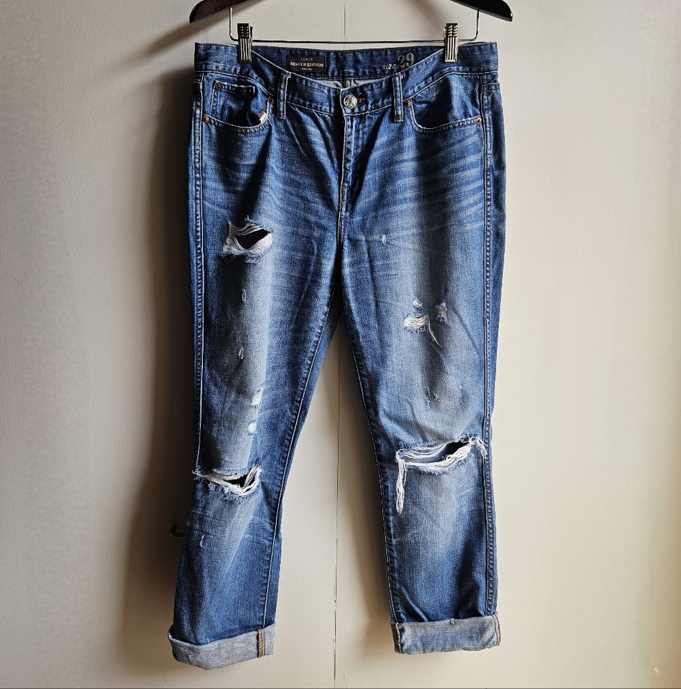 J.Crew Broken In Boyfriend Distressed Jeans in Women's 29